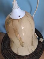 Vintage glazen geaderde  hanglamp, Ophalen of Verzenden