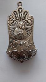 Zilver wijwaterbakje, puti, engelen, het kruis, toeziend oog, Ophalen, Zilver