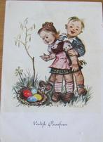 Vrolijk Pasen - kinderen met mandje eieren, Verzenden, 1960 tot 1980, Ongelopen, Kinderen