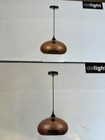 2 Nieuwe Hanglampen Ymir Bruin Kwantum - In Doos!, Huis en Inrichting, Ophalen, Nieuw, Glas, Minder dan 50 cm