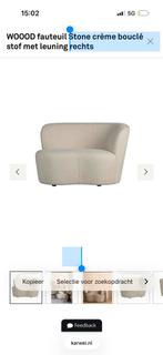 WOOOD Stone fauteuil crème bouclé - Leuning rechts, Ophalen, Gebruikt, Stof, 75 tot 100 cm