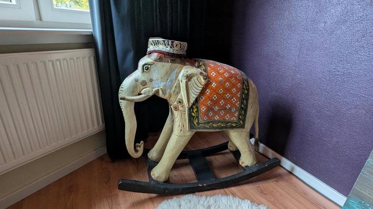 Houten Schommel Olifant - Decoratief, Antiek en Kunst, Antiek | Speelgoed, Ophalen