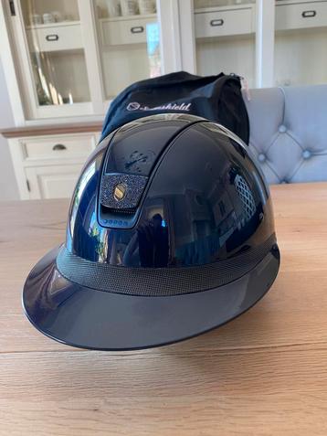 Shamschield paardrijcap custom miss schield blauw Swarovski beschikbaar voor biedingen