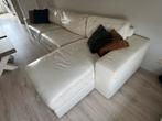 Toledo leren chaises longues bank 3 zits hoek witte, Ophalen, Zo goed als nieuw, 75 tot 100 cm, Leer