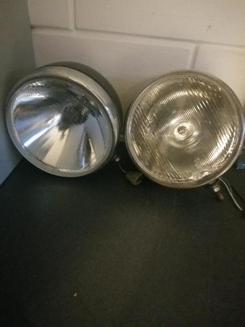 2 PRACHTIGE IDENTIEKE OUDE KOPLAMPEN VERSTRALERS 20 CM DOORS beschikbaar voor biedingen