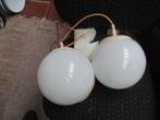 hanglamp met glazen bol 2x, Ophalen of Verzenden, Gebruikt, Minder dan 50 cm
