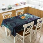 Rechthoekig Zwart Monstera Blad Tafelkleed / Tafellaken, Huis en Inrichting, Verzenden, Nieuw, Rechthoek