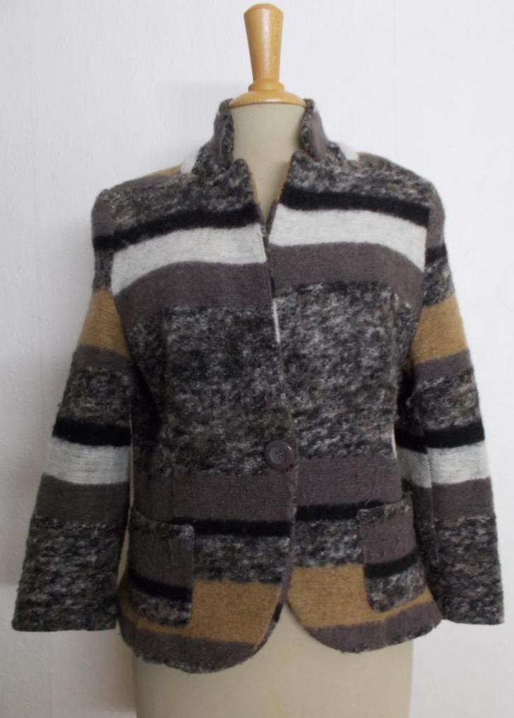 Opvallend leuk 73% wol vest/jasje van Laura Di Sarpi! 40, Kleding | Dames, Jasjes, Kostuums en Pakken, Zo goed als nieuw, Jasje