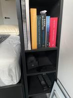 Tweepersoonsbed met achterwand en lades, Zwart, Tweepersoons, Zo goed als nieuw, 200 cm