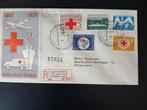 eerste dag envelop E31 rode kruis zegels 1957, Ophalen of Verzenden, Beschreven, Nederland