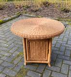 Rotan salontafel, Huis en Inrichting, Tafels | Salontafels, Minder dan 50 cm, Overige materialen, Rond, Zo goed als nieuw