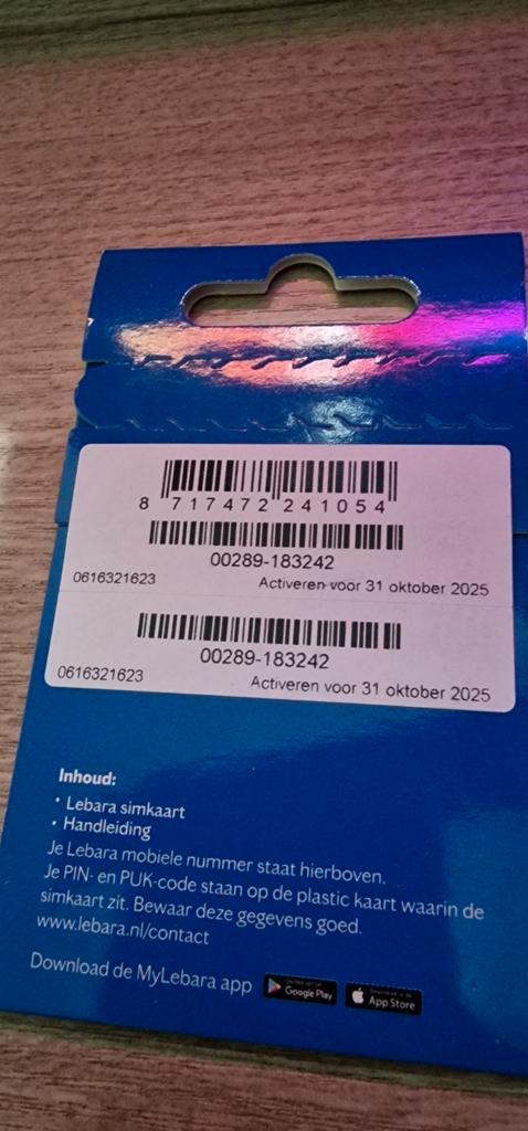 Makkelijke dikke Lebara nummer; 06 1632 1623, Telecommunicatie, Prepaidkaarten en Simkaarten, Nieuw, Overige providers, Ophalen of Verzenden