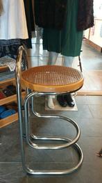 Vintage Bauhaus barkruk jaren chroom met voetsteun i.z.g.s., Met voetsteun, 60 tot 90 cm, Ophalen of Verzenden, Zo goed als nieuw