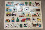 Houten Noppenpuzzel XL - Boerderij, Ophalen of Verzenden, 10 tot 50 stukjes, Zo goed als nieuw, Van hout
