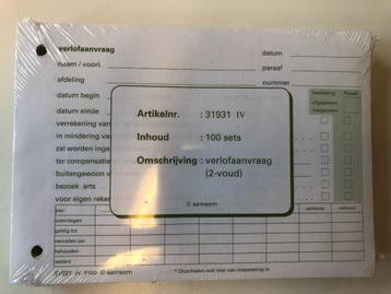 Verlofaanvraag A6 100 sets in 2-voud beschikbaar voor biedingen