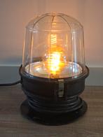 Vintage industriële Bouw / scheepslamp nu als prachtige lamp, Huis en Inrichting, Ophalen of Verzenden, Zo goed als nieuw