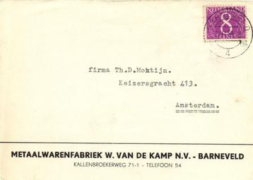 W. van de Kamp NV, Barneveld - 02.1959 - briefkaart beschikbaar voor biedingen