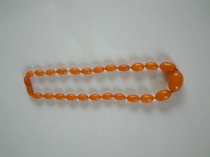 antiek snoer barnsteen, Sieraden, Tassen en Uiterlijk, Antieke sieraden, Ketting, Overige materialen, Ophalen of Verzenden