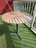 Rond bistro tafel tuintafel 70 cm houten blad metalen poot, Tuin en Terras, Tuintafels, Ophalen, Gebruikt, Rond, Metaal
