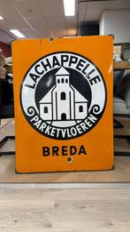 Emaille reclamebord Lachappelle Parket vloeren. Langcat, Ophalen of Verzenden, Zo goed als nieuw, Reclamebord