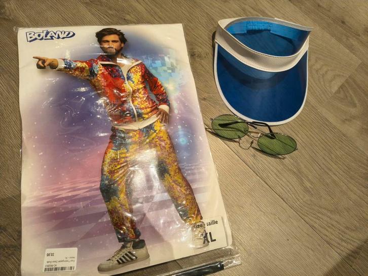 Fout Trainingspak Disco Dude Boland XL - Compleet!, Kleding | Heren, Carnavalskleding en Feestkleding, Zo goed als nieuw, Kleding