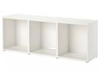 BESTA TV-meubel wit 180cm, Ophalen, Met plank(en), Kunststof, 150 tot 200 cm