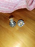 Vintage clips oorbellen met strass, Ophalen of Verzenden