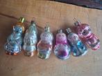 6 oude vintage kerstballen poppetjes, Diversen, Kerst, Ophalen