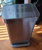 Simple human afvalbak rvs inhoud 45L, Huis en Inrichting, Woonaccessoires | Prullenbakken, Ophalen, Gebruikt, Met pedaal, 50 tot 75 cm