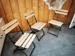 Orginele franse retro stoeltjes set van 3., Tuin en Terras, Tuinstoelen, Ophalen of Verzenden, Zo goed als nieuw, Metaal