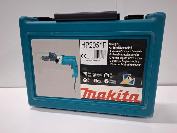 Makita HP2051F Klopboormachine - In Koffer!, Doe-het-zelf en Verbouw, Gereedschap | Boormachines, Zo goed als nieuw, Boormachine