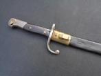M1908 Mauser bajonet met lederen schede , Simson Suhl, Ophalen of Verzenden, Landmacht, Duitsland, Mes of Dolk