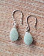 handgemaakte oorbellen echt zilver en amazoniet, Sieraden, Tassen en Uiterlijk, Oorbellen, Hangers, Verzenden, Nieuw, Met edelsteen