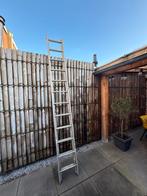 Uitschuifbare aluminium ladder, Doe-het-zelf en Verbouw, Ladders en Trappen, Gebruikt, Ophalen of Verzenden, Ladder, Opvouwbaar of Inschuifbaar