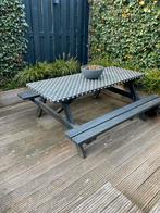 Picknick tafel 180cm zwart, Tuin en Terras, Picknicktafels, Ophalen, Gebruikt, Inklapbaar, Rechthoekig