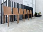 Arper Norma stoelen | leder | 6 stuks, Bruin, Verzenden, Design, Leer