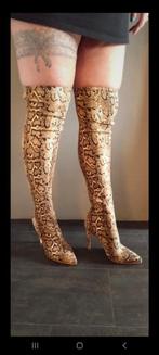 laarzen, slangenleer print, maat 41, Hoge laarzen, Geel, Nieuw, Ophalen of Verzenden