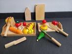 Houten snijset met 2 dienbladen, Ophalen of Verzenden, Zo goed als nieuw, Meubelstuk of Keukentje