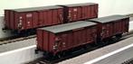 Vier Brawa goederenwagons type G10 met transfer nummer, Overige merken, Gelijkstroom, Verzenden, Wagon