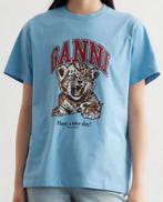Ganni t-shirt blauw L zo goed als nieuw, Ganni, Maat 42/44 (L), Zo goed als nieuw, Korte mouw