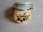 Voorraadpot 14x12 cm. Olijf Aardewerk, Ophalen of Verzenden, Zo goed als nieuw