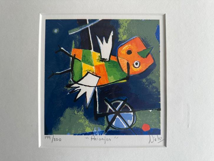 2 Zeefdrukken van Nieto - Kleurrijk en Gesigneerd Art, Antiek en Kunst, Kunst | Litho's en Zeefdrukken, Verzenden