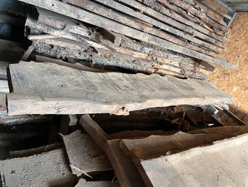 Eiken planken gedroogd schaaldelen Boomstamplanken beschikbaar voor biedingen