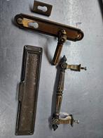 Klassiek zwaar deurbeslag deurgreep, slotplaat, briefklep, Doe-het-zelf en Verbouw, Ophalen of Verzenden, Gebruikt, Koper of Messing
