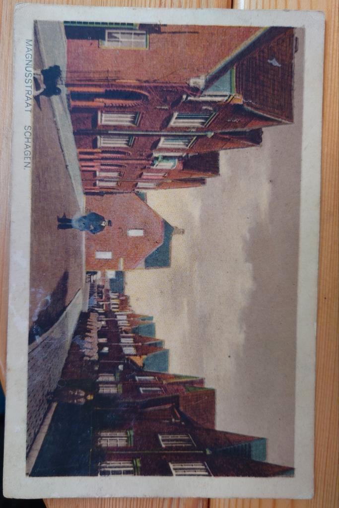 Oude ansichtkaart Schagen, Magnusstraat 1923, Verzamelen, Ansichtkaarten | Nederland, Gelopen, Noord-Holland, 1920 tot 1940, Ophalen of Verzenden