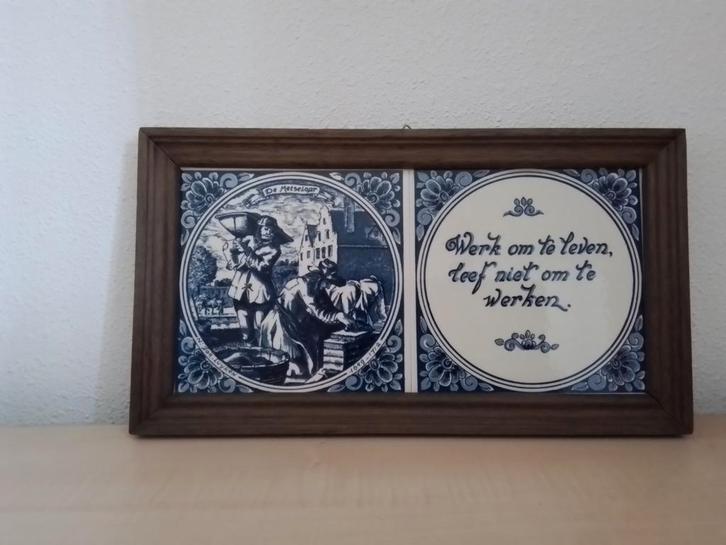 DELFTS BLAUW INGELIJST TEGELS  DELFT, Antiek en Kunst, Antiek | Wandborden en Tegels, Ophalen of Verzenden