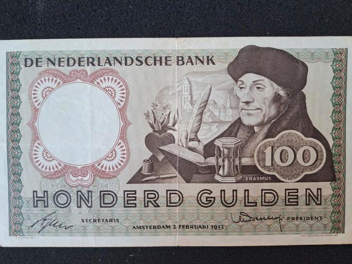 100 Gulden Biljet - Erasmus, Postzegels en Munten, Bankbiljetten | Nederland, Los biljet, 100 gulden, Ophalen of Verzenden