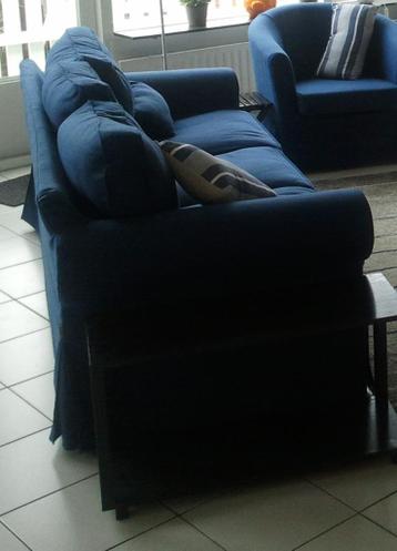 Ektorp 3 zitsbank met blauwe Bemz hoes - afbeelding 2