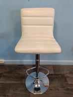 Barkruk crèmekleurig kunstleer, 1 kruk, Ophalen, 60 tot 90 cm