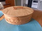 Houten ronde knäckebröd doos, Zweeds vlechtwerk., Ophalen of Verzenden
